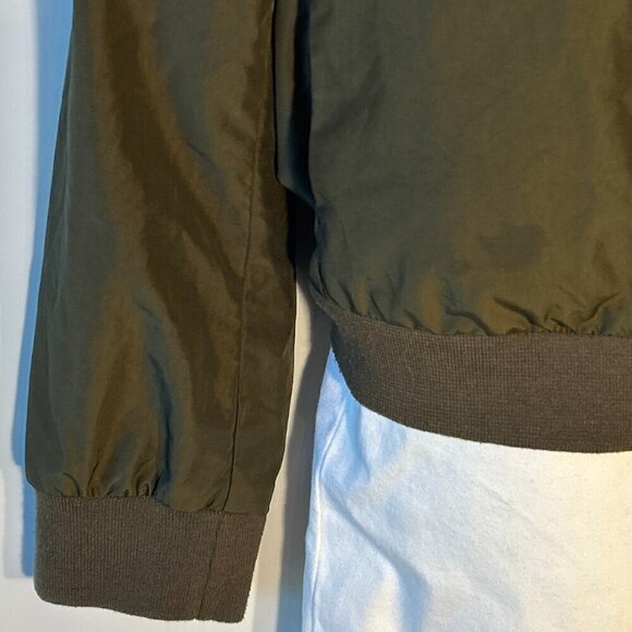H&M SZ L Dark Olive Waterproof Bomber Jacket Utility Gorp Core Basic - Picture 3 of 6